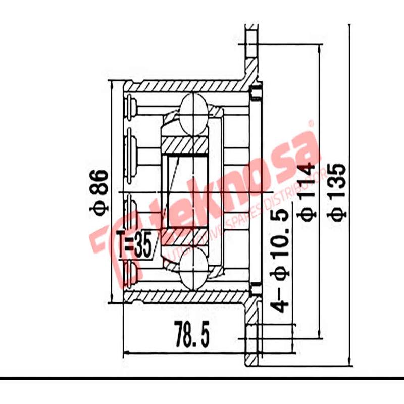 Inner Cv Joint Mitsubishi Pajero 3.2 4M41 2000-2007 Mitsubishi Colt Mi4015