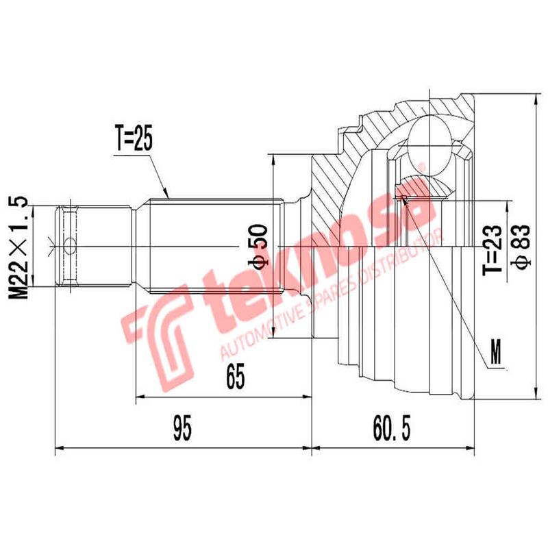 Outer Cv Joint Mitsubishi Tredia 1.8Sl 4G62 Hyundai Elantra 1.6 1.8 Sonata Mi5912