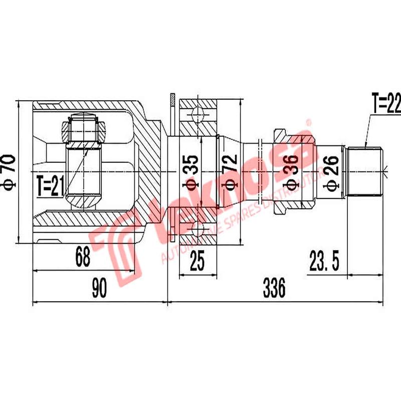 Inner Cv Joint Mini Cooper 2001-2006 W10/W11 Au4004