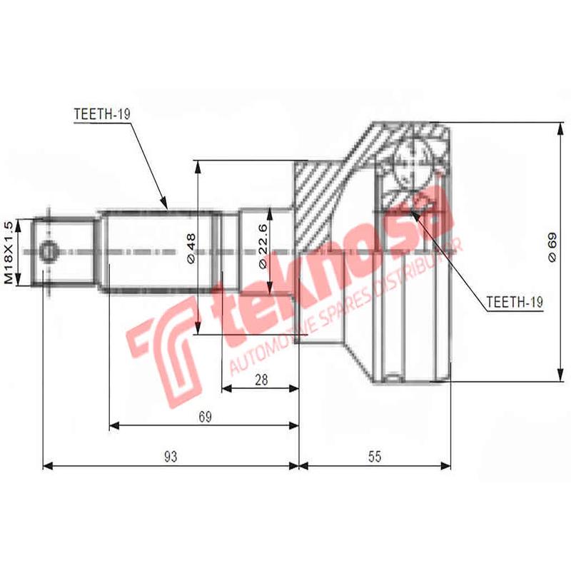 Outer Cv Joint Leyland Mini Mk3 1000 Austin 1100 Drum Brakes 1959-1984 Au5910