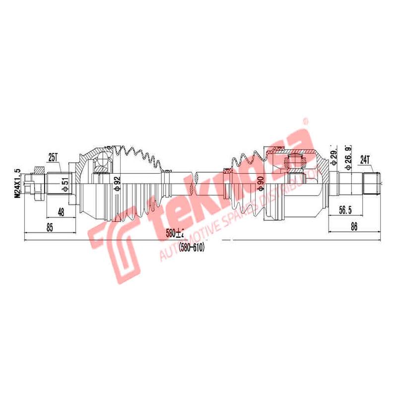 Drive Shaft Fiat Fiat Fiorino 2007- 1.3Jtf Qubo 1.3Jtd 2008- Dfi203