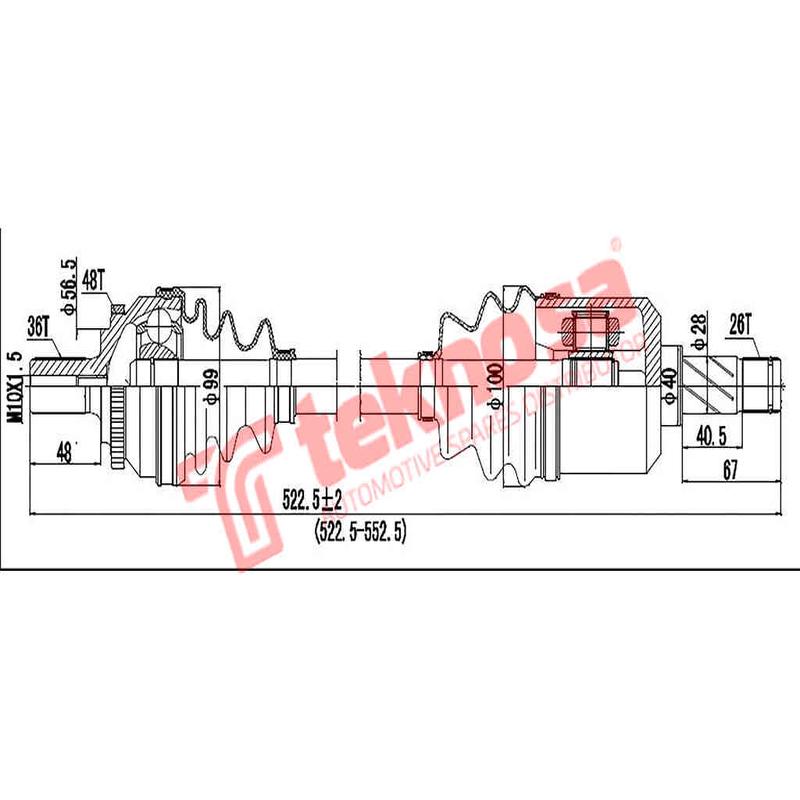 Drive Shaft Focus St Volvo C30 06-13 S40 03-12 Ford Focus 2.5 St Hyda Rs Jzda Dfo200