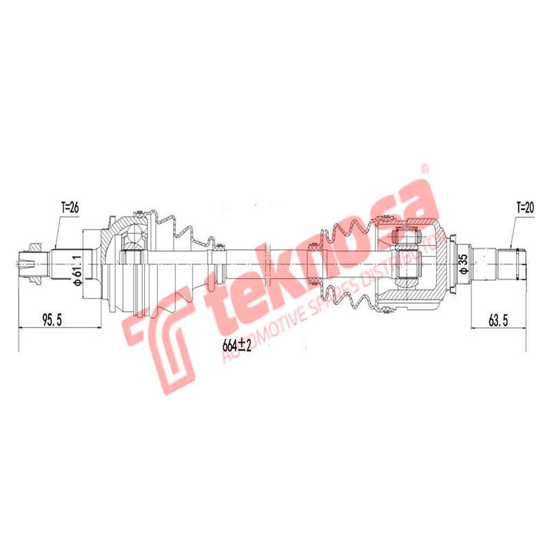 Drive Shaft Toyota Toyota Auris 1.8Vvti 1.6Vvti 2006- Corolla 2006- Dto203