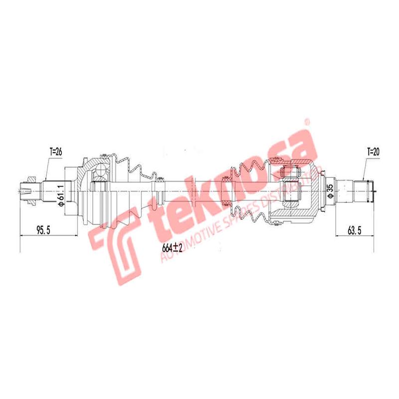 Drive Shaft Toyota Toyota Auris 1Zr 4Zz 2Zr Corolla Verso 3Zz 4Zz 2006- Dto356