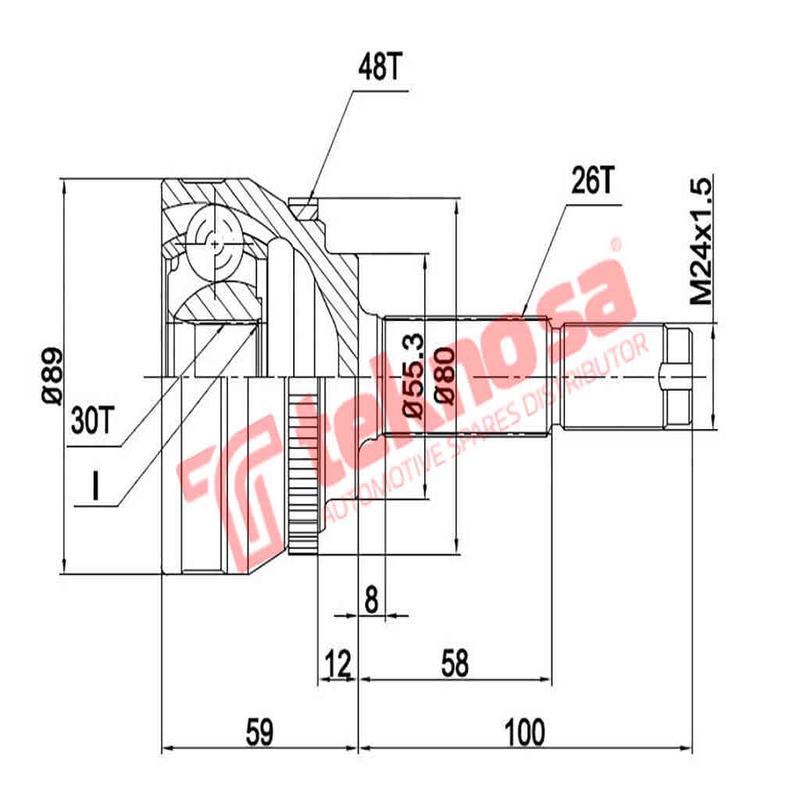 Outer Cv Joint Cherry Tiggo 1.6 2.0 2006- Cy7612A