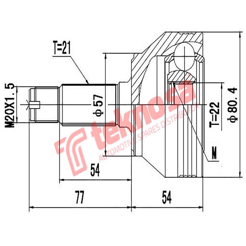 Outer Cv Joint Peugeot 206 1.4Hdi Dv4Td 1998-2004 Ct5714