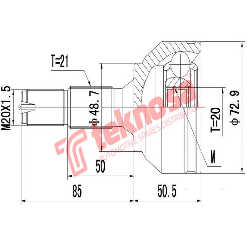 Outer Cv Joint Toyota Yaris 1.5Vvti 1.5 Hybrid 2Nr 1Nz 2010- Ct5229