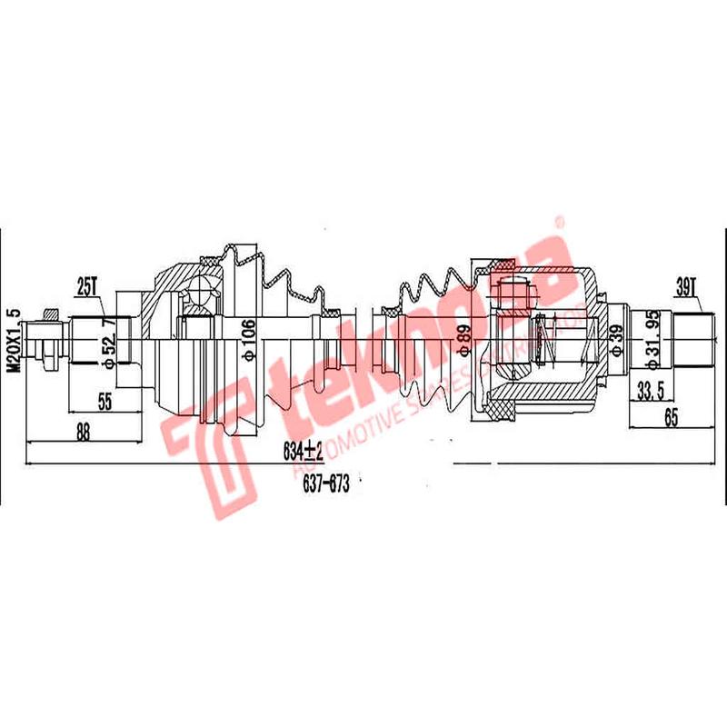 Renault Megane D/Shaft Renault Grand Scenic Mk2 04-09 Megane Mk2 02-11 Scenic 03-09 Drn202
