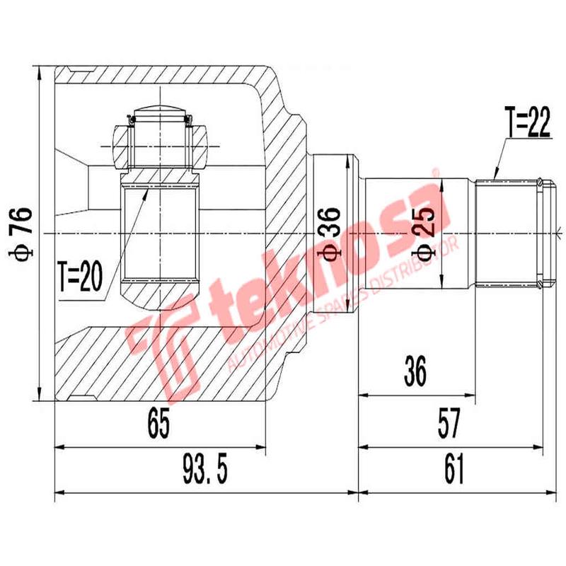 Inner Cv Joint Fiat Punto 1.2 Grande Punto 1.2 2005-2012 Fiat Stilo Fi6610