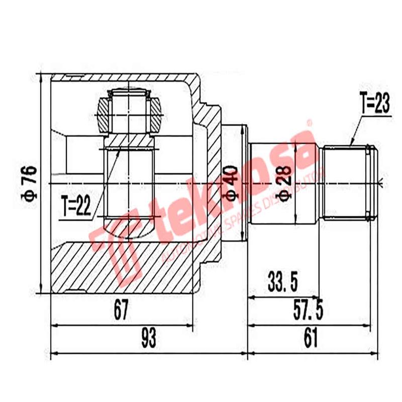 Inner Cv Joint Ford Bantam Ikon Laser Ka Escort Mazda Rustler Fd8030
