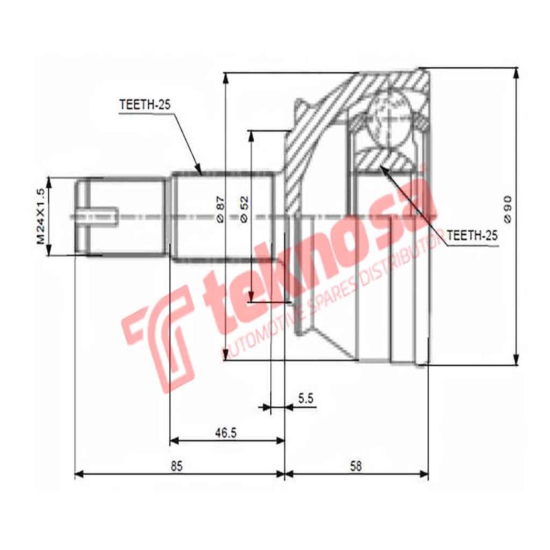 Outer Cv Joint Alfa 145 146 155 Gtv Spider 1996-2005 Fi5915A