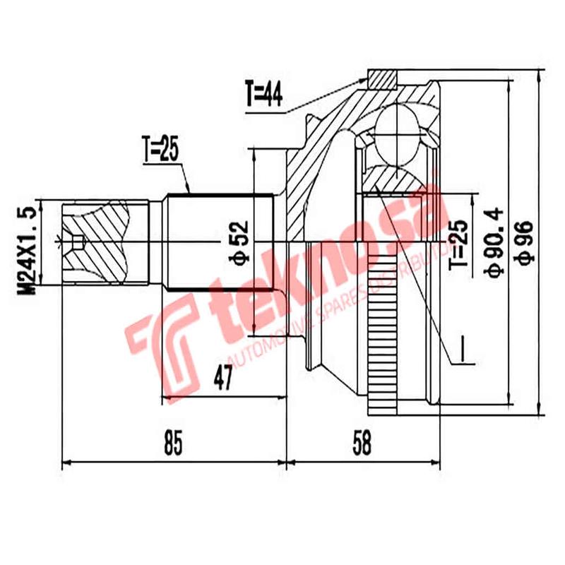 Outer Cv Joint Alfa Romeo 155 1992-1997 2.0 Twin Spark Ar67204 Fi5915F3A1
