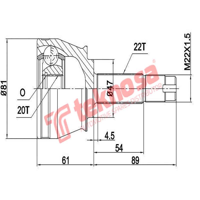 Outer Cv Joint Fiat Palio 1.2 1996-2012 Siena 1997- Fi7018
