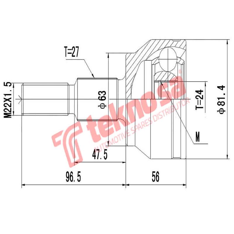 Outer Cv Joint Ford Focus Mk3 1.0 Ecoboost Torneo 1.0 Eb 1.6Ti-Vct Fd3019