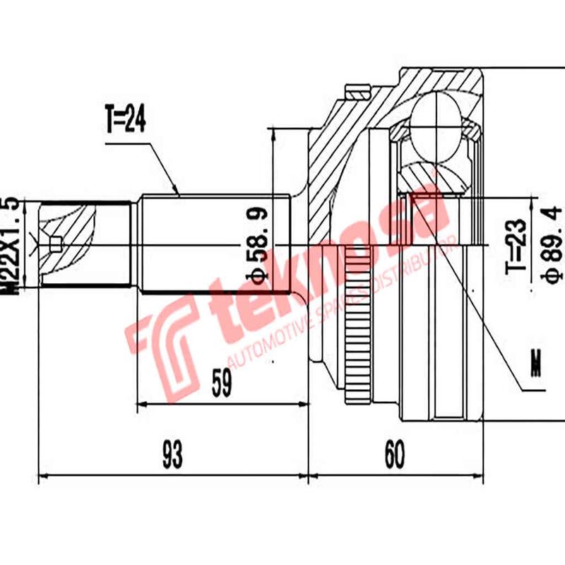 Outer Cv Joint Geely Ck 1.3 Mk1 2007- Lc 1.3Mk 1 2007- Ge3001A