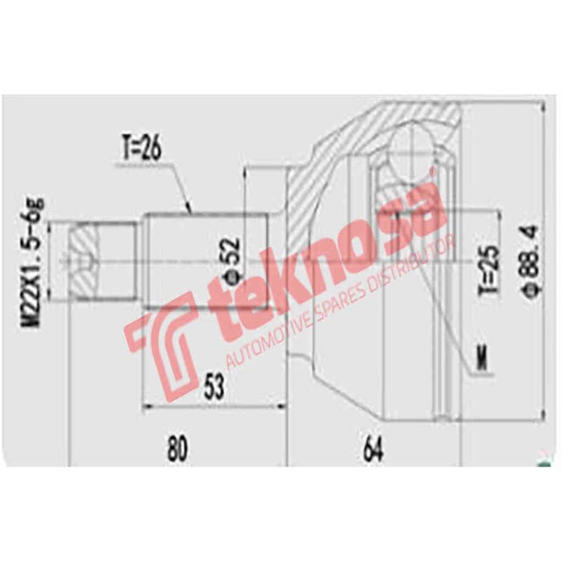 Outer Cv Joint Mini Countryman 2010- 1,6 Cooper S Paceman 2012- Fd3028