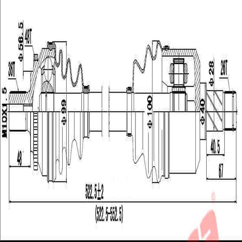 Drive Shaft Lh Volvo Volvo S60 2000-2010 V70 2000-2009 T5 Dvo200