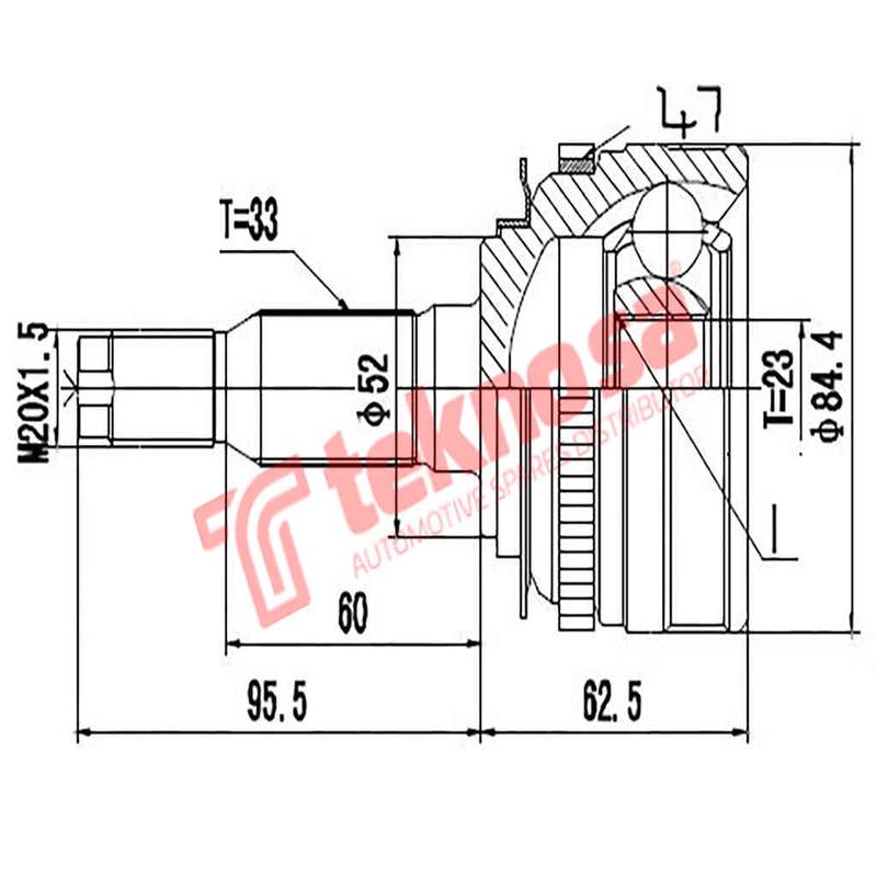 Outer Cv Joint Chevrolet Optra 2003-2008 1.6 Lxt Manual 5 Speed Gm71028
