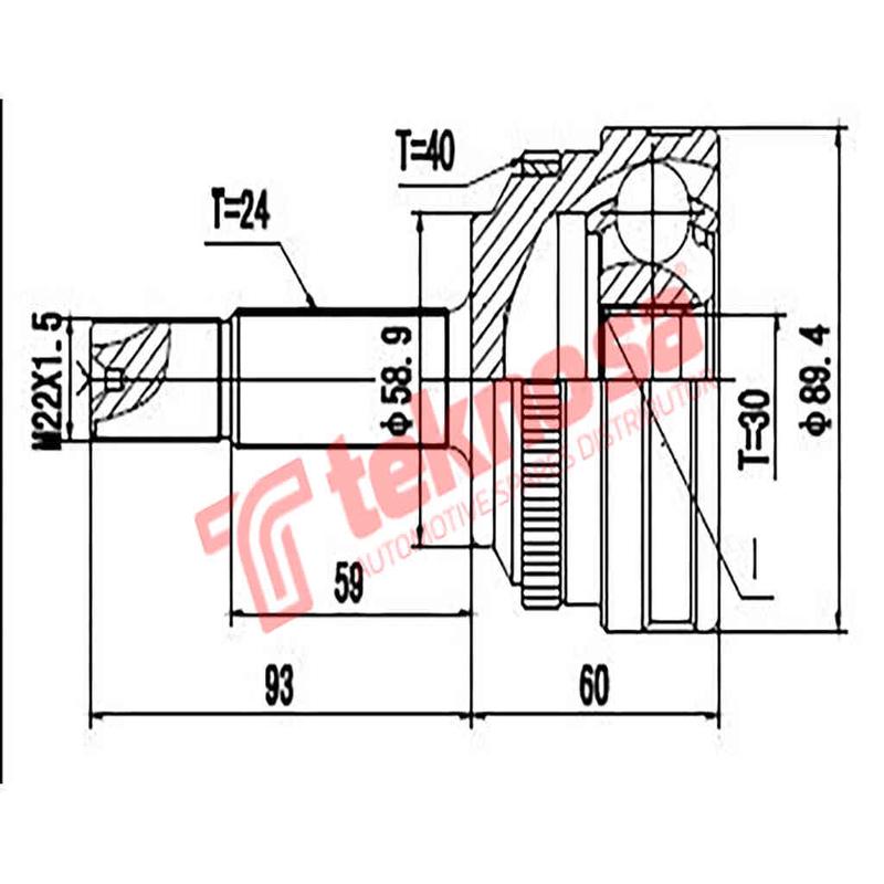Outer Cv Joint Geekly Ck 1 Mk1 1.3 2007- Gx2 Mk2 1.5 2015- Ge3002A