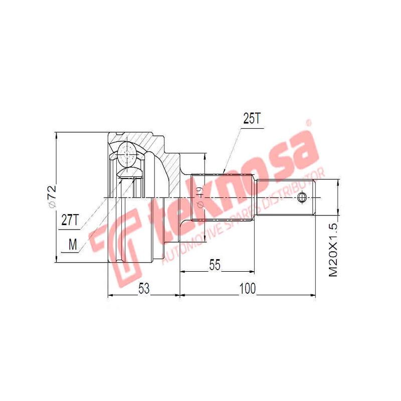Outer CV Joint Renault Triber 1.0 B4D 2019 to Present Manual and Automatic RN3034