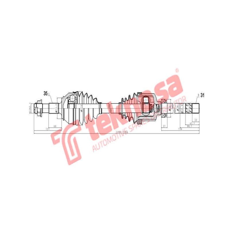 Front Right Driveshaft Complete Ducato Boxer Relay 3.0 HDi Multijet (DCT202)