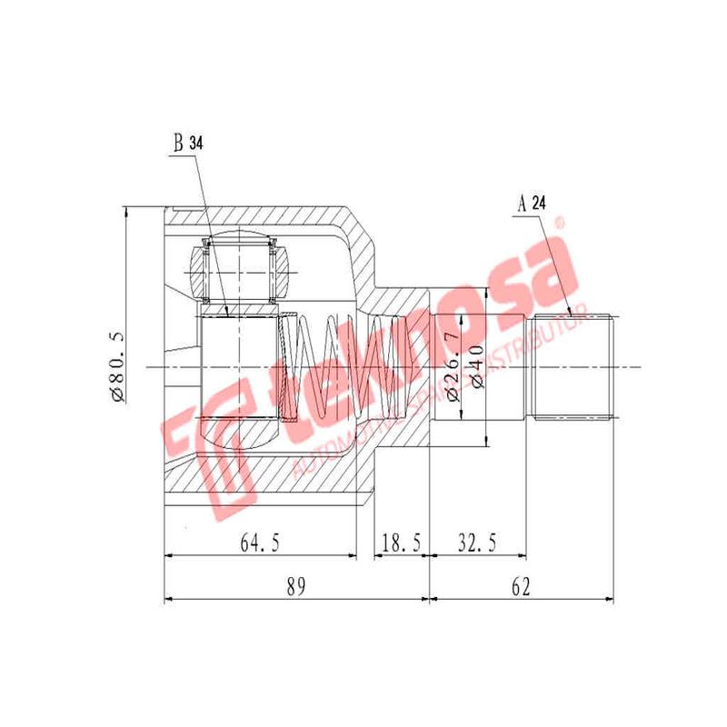Inner CV Joint Front Left Citroen C3 C4 Berlingo Opel Corsa Peugeot 208 308 (CT4016)