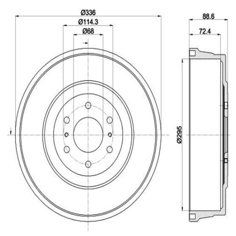 Rear Brake Drums Nissan Navara D23 YS23 2017-2021 (BD8982)