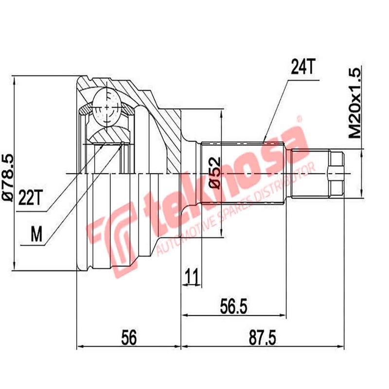 Outer Cv Joint Mazda 323,Midge 85-2004 Ford Laser 86-99,Meteor 83-93 (MZ5910)