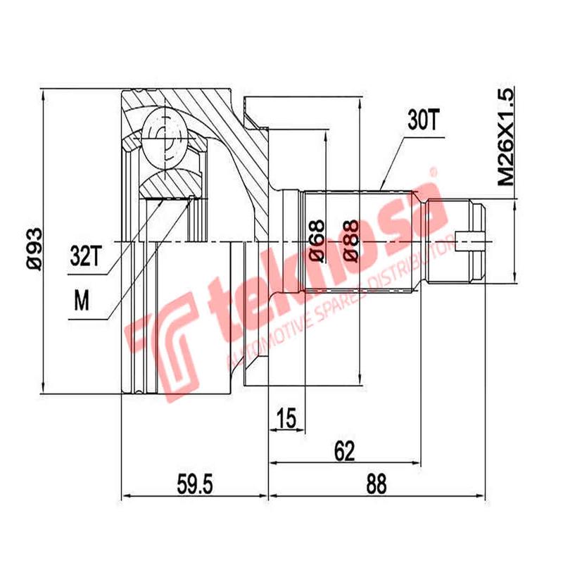 Outer Cv Joint Honda Accord Mk Viii HO3005