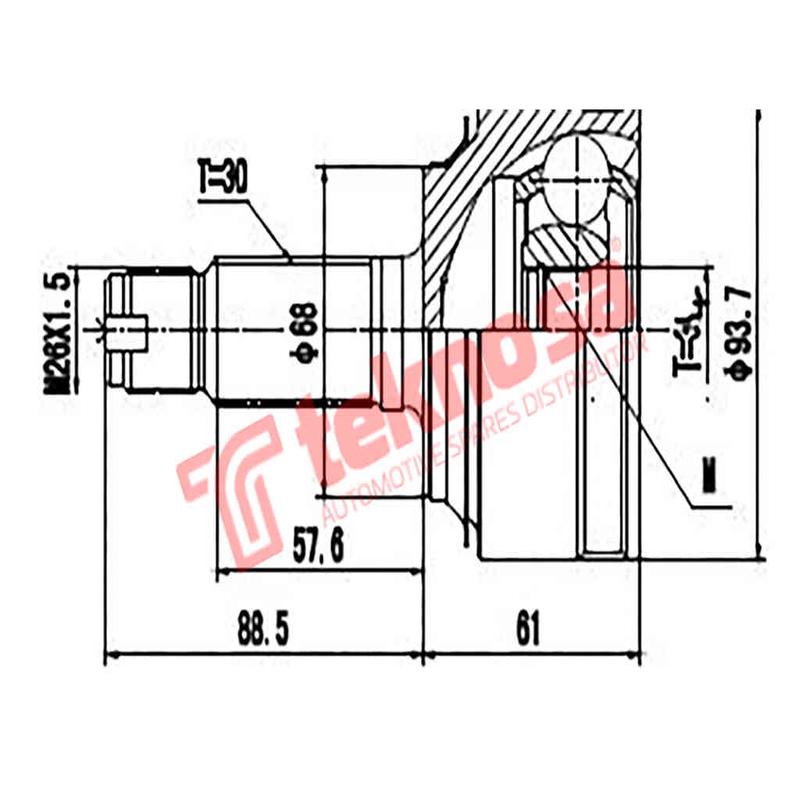 Outer Cv Joint Honda Accord Mk Viii 2008- Cr-V Mk Iii Iv 2006- HO3013