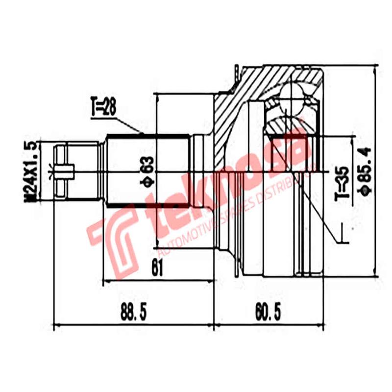 Outer Cv Joint Honda Civic Mk Viii 2005-2013 N22A2 HO3014