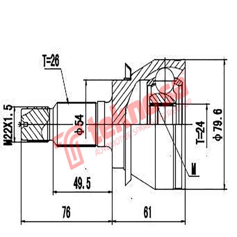 Outer Cv Joint Mini Cooper 2006-2015 1.6 1.6S N12,N14,N16,N18 Bm3005