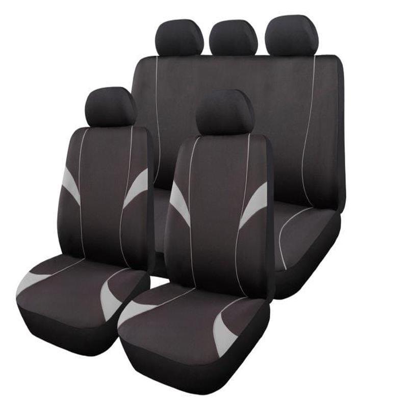 Monaco Car Seat Cover Set 11-Piece Black/Grey (SA90)