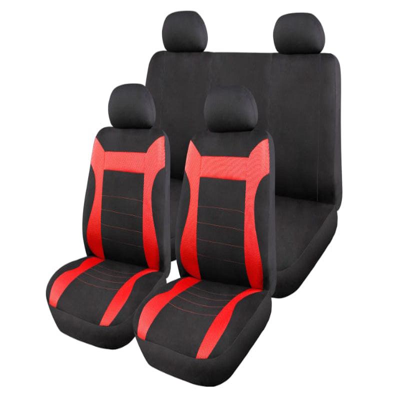 Monaco Car Seat Cover Set 11-Piece Red/Black (SA93)