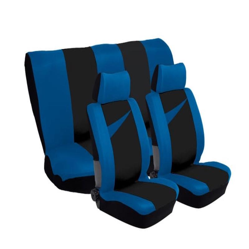Cyprus Car Seat Cover Set 11-Piece Blue/Black (SA101)