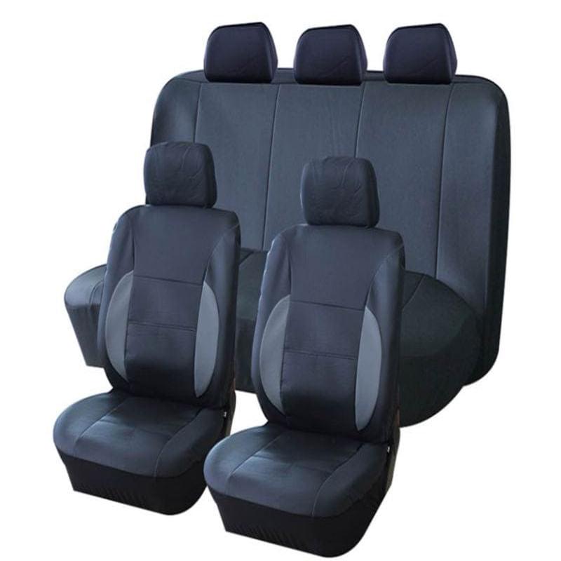 PU Car Seat Cover Set 11-Piece Black 2mm Foam (SA464)