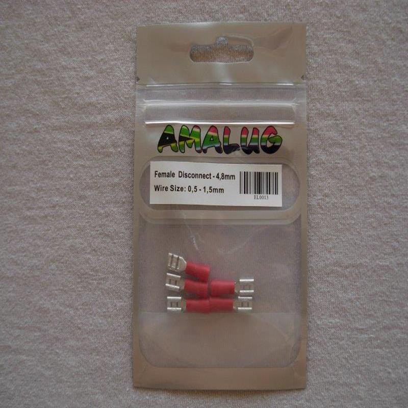 Red Female Pack 5 Terminal (EL0013)