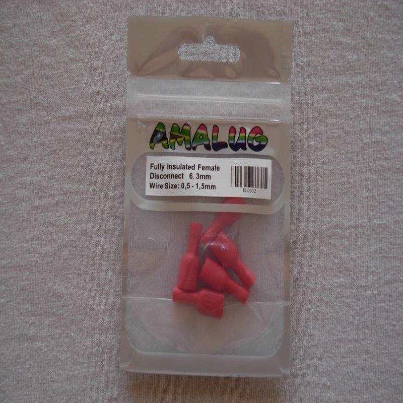 Red Female Pack 5 Terminal (EL0032)