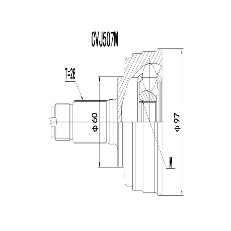 Outer Cv Joint Honda Odyssey 2.3 V-Tec,2.2,Prelude 1998-2000