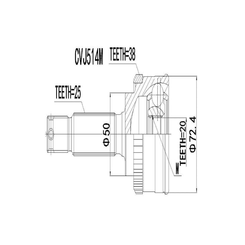 Outer Cv Joint Hyundai Atos 1.0I,1.1I,Matrix 1.8 1999-2013