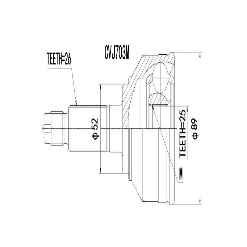 Outer Cv Joint Mazda 626 1.8L,2.0,Egi,Sli 1989-1993