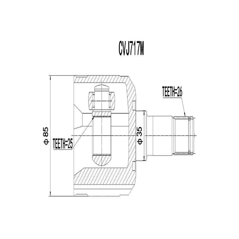 Inner Cv Joint Ford Laser 2.0,Meteor 2.0,Mazda 323 1991-2002