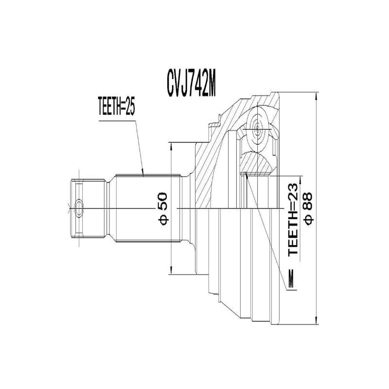 Outer Cv Joint Hyundai Elantra 1.6,1.8,Sonata 1983-1998