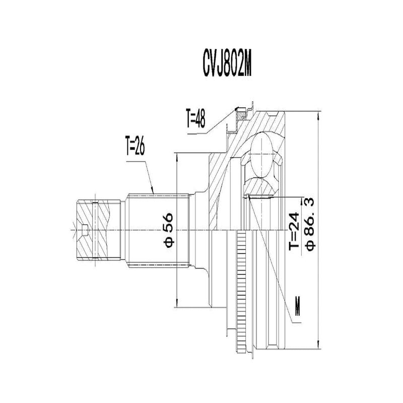 Outer Cv Joint Toyota Allex,Corolla,Rav 4,Runx 1995-2007