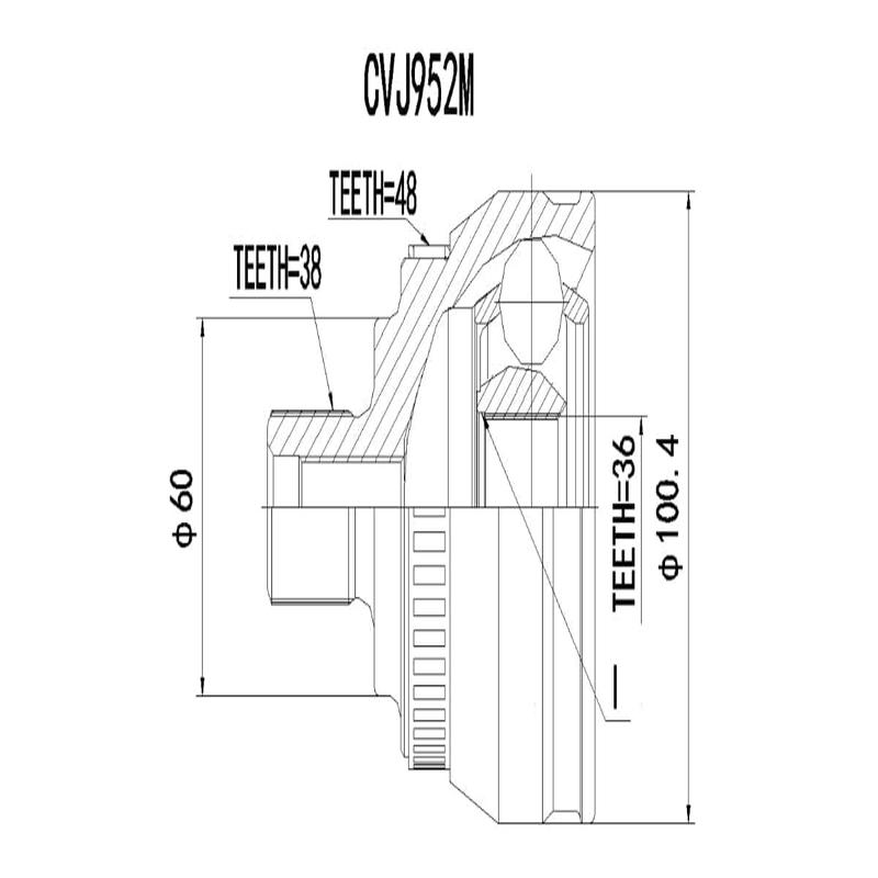 Outer Cv Joint Vw Sharan 1.8T,1.9Tdi,2.8 V6 1999-2006