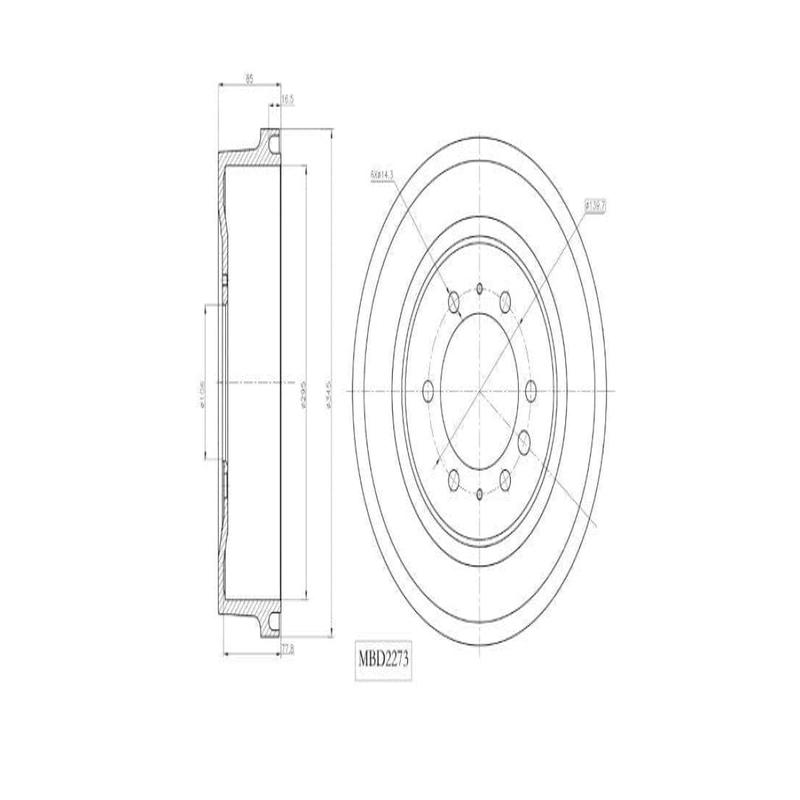 Brake Drum Rear Toyota Landcruiser 3F,Ade236 1983 1992 (Single)