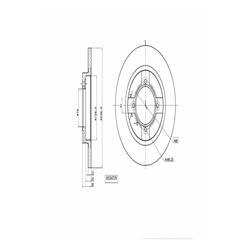 Brake Disc Solid Front Nissan Langley 1300Gl,1500,Sss 1983 1987 (Single)