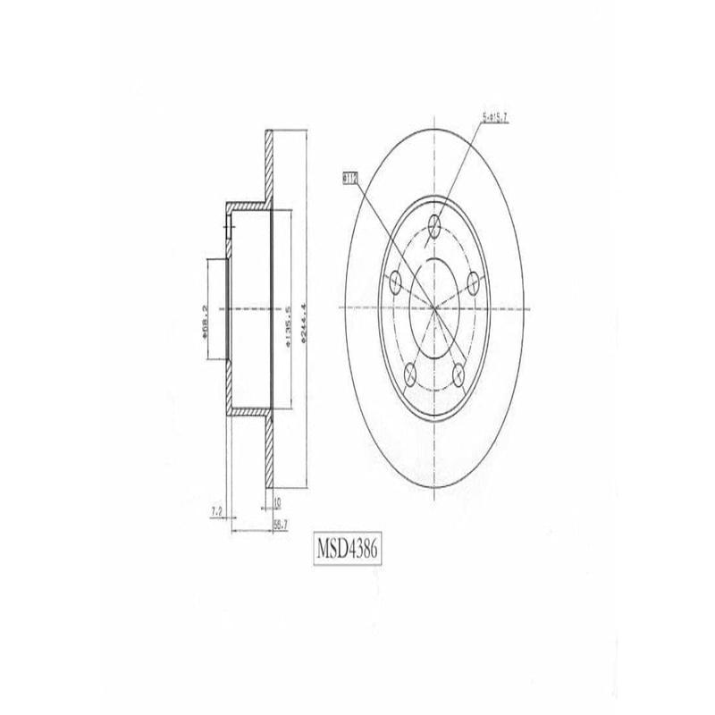 Brake Disc Solid Rear Audi 500E 1992 1994 ,A6 97 2004,Vw Passat 98 05 (Single)