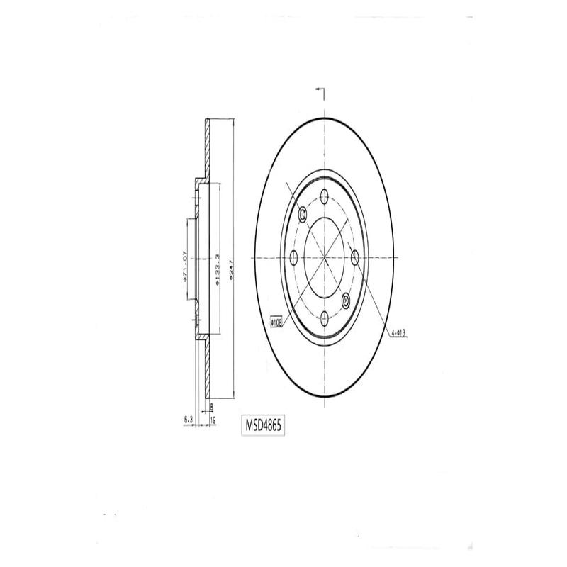 Brake Disc Solid Rear Citroen Xsara 1.6I,2.0I,Hdi,Vts,Peugeot 206 1.4,1.6,2.0,306 Xr 2001 2008 (Single)
