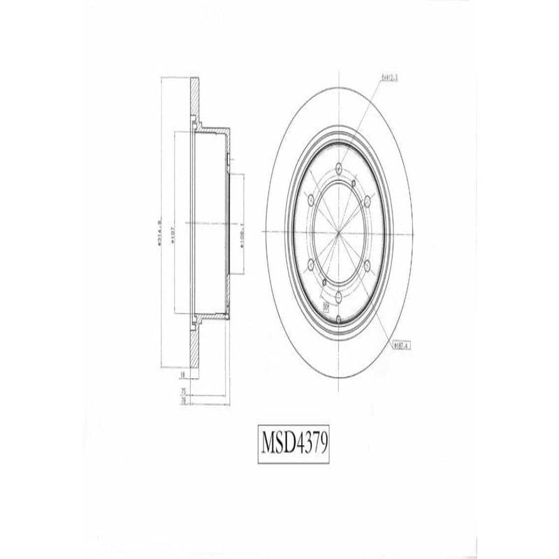 Brake Disc Solid Rear Mitsubishi Pajero 2.8,3.0,Gls 1993 2001 3.2 2009 2013 (Single)